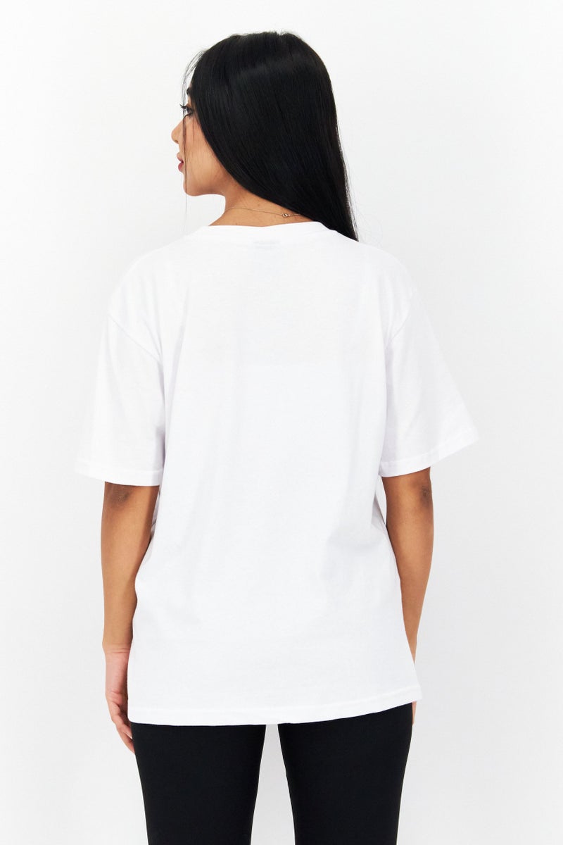 Marilyn Monroe Women Crew Neck Short Sleeves Graphic Print T-Shirt, White Combo - Image 4